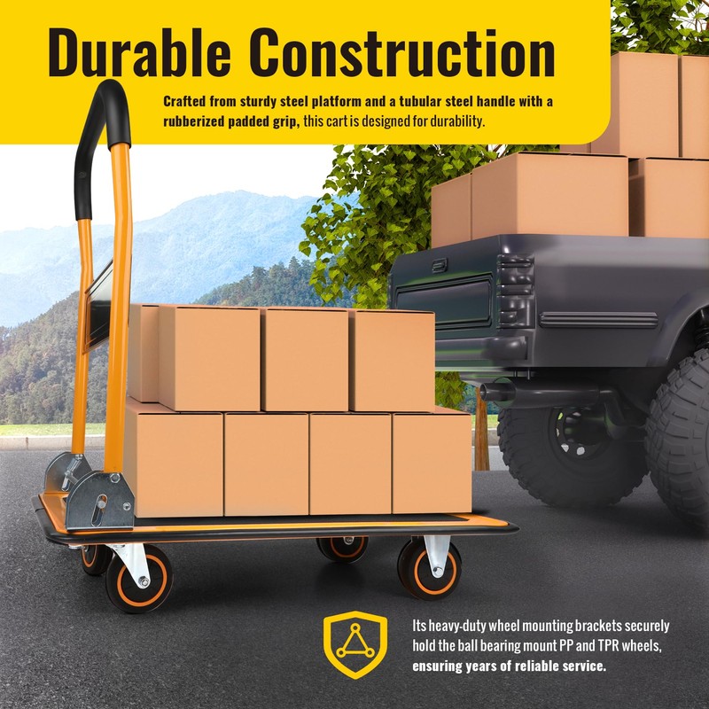 MaxWorks 80876- Foldable Platform Truck Push Dolly 330 lb. Weight