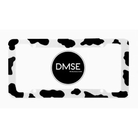 DMSE Plastic License Plate Frame Cover Holder Cool Decorative Design for Any Vehicle Car or Truck (Cow)