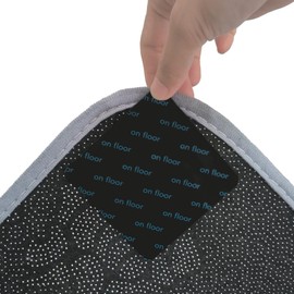 12 Pcs Rug Pad Gripper for Hardwood Floors and Tiles Washable and Reusable Non Slip Rug Pads Double Sided Rug Carpet Tape Stickers Rug Fixing Pads(Black)