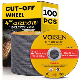 VOISEN 4 1/2 Cut Off Wheel,100 PCS Angle Grinder Cutting Disc 4-1/2" x 1/21" x 7/8" Thin Metal & Stainless Steel Cutting Wheel,Grinder Blades Professional Fast Cutting Disc
