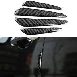 Qiilu 4Pcs Protectores de Borde de Puerta de Coche Protector de Borde de Puerta de Fibra de Carbono Protector de Parachoques Tiras Cubierta de Ajuste Protección de Puerta Universal autoadhesiva