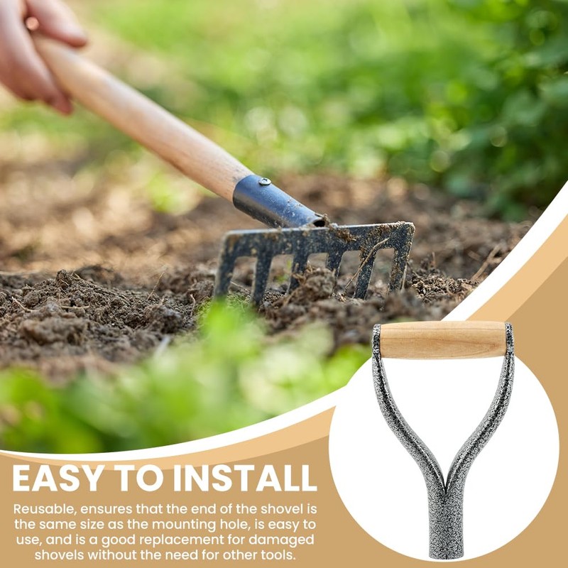 Shovel D Grip Handle, 32mm Inner Diameter Metal Shovel Replacement