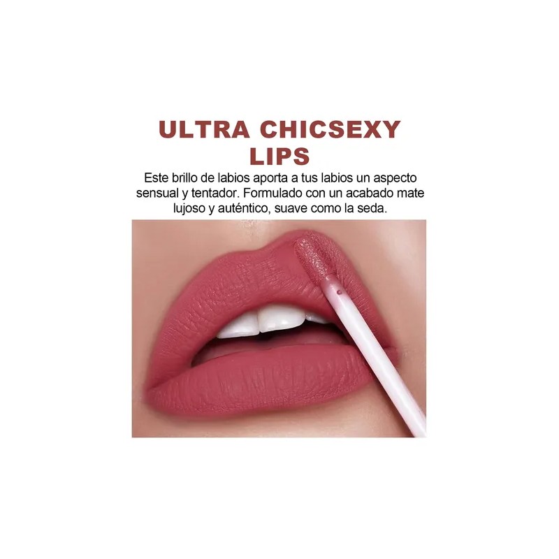 Gloss Labial Mate 6pcs Larga Duración Pigmentación Intensa