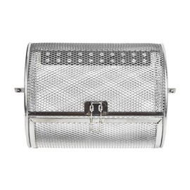 Tower Air Fryer Basket, 360° Rotating Rolling Grill Cage Stainless Steel Round Tumble Rotisserie Oven Drum for Peanut Nuts BBQ Walnut - 18 x 14CM