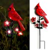 Cardinal Decor Garden Stake,Solar Metal Red Cardinal, Cardinal Bird Figurine