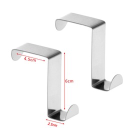 Pack of 2 Door Hooks Stainless Steel Wardrobe Hooks Bathroom Hooks for Door and Drawer