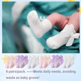 Aorffier 6 Pairs Preemie Socks Baby Girls Boys Newborn Premature Cotton Socks Infant Sock