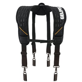 ToughBuilt GelFit Black Suspenders with Buckles, Loop & ClipTech Attachment Points