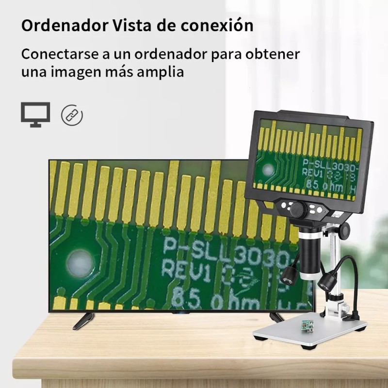 Fnbrli Microscopio Electrónico Académico Con Pantalla Lcd Hd 1600x