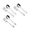 ANNOVA Kids Silverware 6 Pieces Children's Safe Flatware Set Stainless