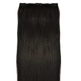 100% REAL, Luxury, Clip-In Hair Extensions, 1 Piece, 22 inches in length - 40 Grams, Remy, Human Hair (1pc, 22 inch, 1b, Natural Black)