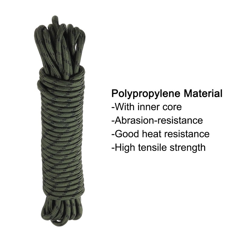 QUARKZMAN Polypropylen-Seil Diamantgeflecht Nylonseil 3/8" 50ft/15m Hohe Festigkeit für den