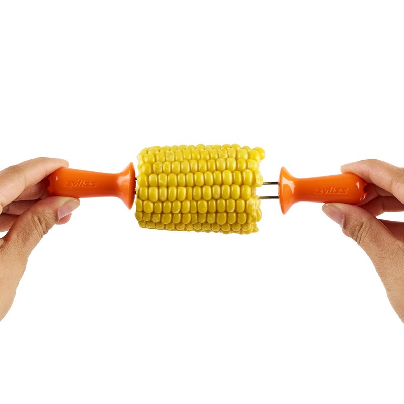 Zyliss E40001 Corn Cob Holders, Plastic/Stainless Steel, Multicoloured, 8X Holders/Skewers/Forks