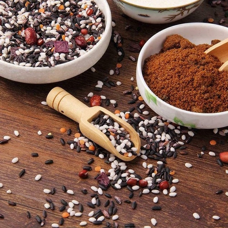 1/2/4/10 PCS Wooden Small Little Mini Scoop Salt Sugar Coffee