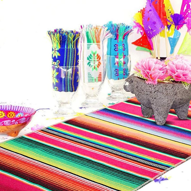 Mexican Table Runner 14 x 84 Inch Mexican Serape Table