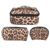 3pcs Makeup Cosmetic Storage Bag PU Leather Waterproof Zipper Closure