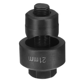 sourcing map Sheet Metal Punch Hole Punch 21mm Bearing Steel Precise Cutting Manual Knockout Kit with External Hex Shank for Metal Plate Sink Stainless Steel, Black