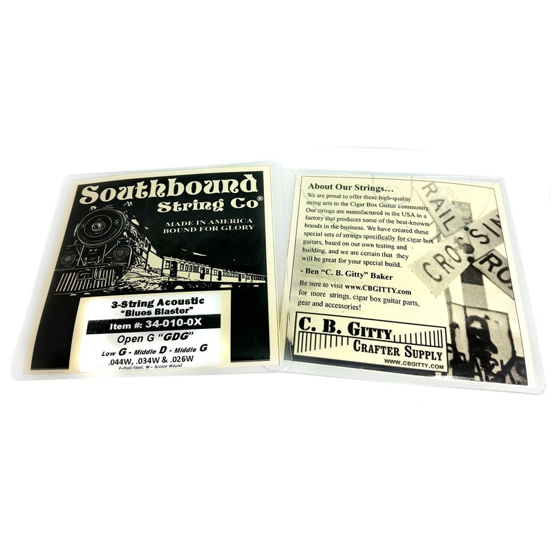 Acoustic Medium 3-String Cigar Box Guitar Strings - Low Open