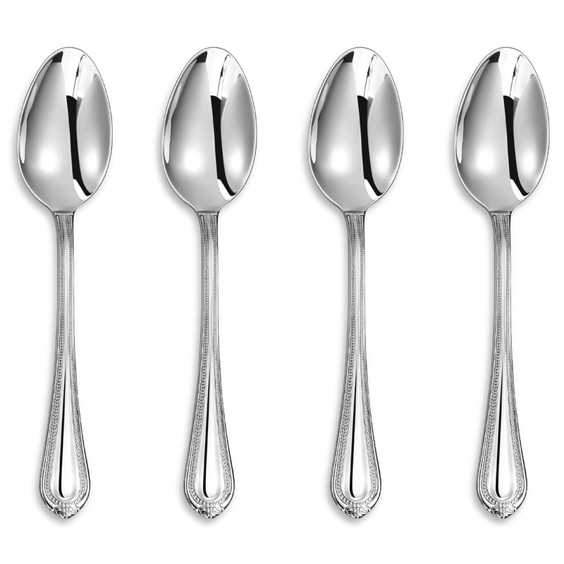 KEAWELL Pearl Edge 4-Piece Premium Spoon Set, 18/10 Stainless Steel,