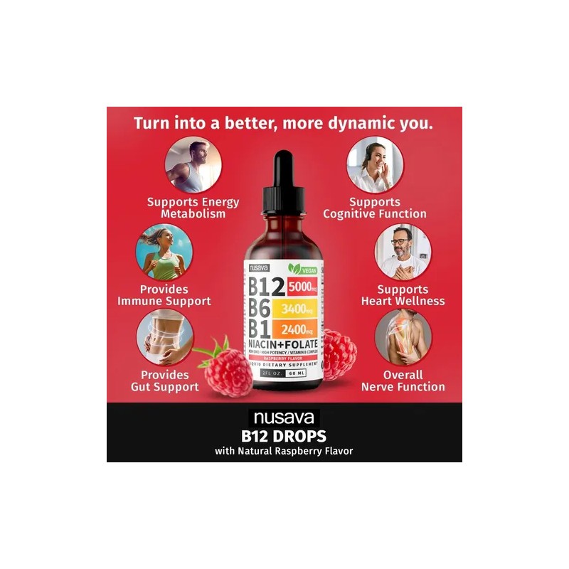 Complejo De Vitamina B Sublingual Vegano 60 Ml Hecho En