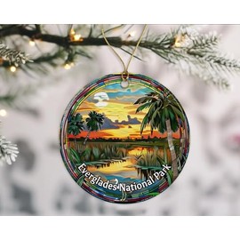 Everglades National Park Ornament, Stained Glass Look Ornament, National Parks Christmas Ornament, Keepsake Ornament, Travel Souvenirs, Christmas Ornament Ceramic Gift Printed on Both Sides