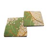 SHINSENDO Kimono Coasters Japanese Traditional Fabrics Kinran Set of 2