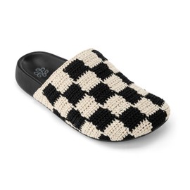 The Sak Bolinas Clog Shoe - Women's Slip On Sandal for Indoor & Outdoor Use, Comfortable Mule Shoes, Blk Check