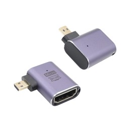 RIIEYOCA 8K Micro HDMI Male to HDMI Female Adapter 2 Pack (Left + Right)