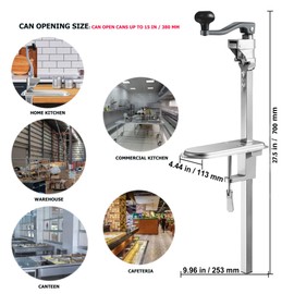 Commercial Can Opener Heavy Duty,27.5” Manual Can Opener for Large Cans Up to 17.9”, Tabletop Industrial Can Opener with Replaceable Blade for Restaurants, Bars, Canteens