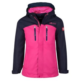 Trollkids Girls Nusfjord Rain Jacket, Navy/Magenta