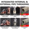 Integrated Internal & External Pipe Threading Tool with 1/2'' &