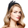 Zinniday Women's 1920s Feather Headband - Black Goose Feather Fascinators