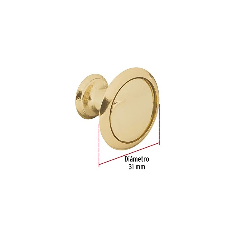 Hermex PER-072, Perilla estilo Moderno, latón brillante