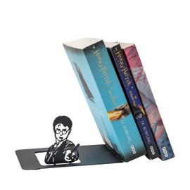 Wizard Metal Bookend Unique, Cute, and Geeky Decor for Office, Home - Mothers Day Gift - Heavy Duty, Non-Slip, Minimalist Bookends for Shelves