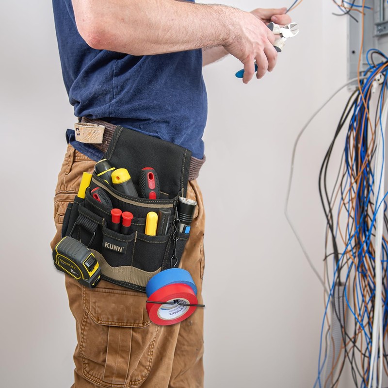 KUNN Electrician Tool Pouch - Durable Small Basic Maintenance Tool