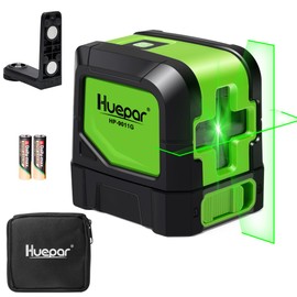 Huepar Professional Cross Laser Level Line with 360° Magnetic Pivoting Base, DIY Laser Level Self Leveling, Green Lines with 100Ft Visibility Horizontal and Vertical Line Level 9011G