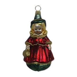 Lauschaer Glas Christbaumschmuck Mädchen Christbaumschmuck mundgeblasen,handdekoriert