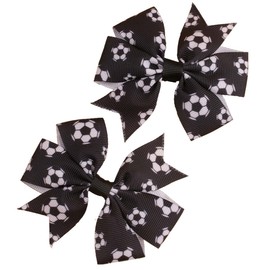 Football Hair Clip Girls Soccer Bow Clip Sport Hair Bow Hair Accessories TSFJ50 (Soccer Ball)