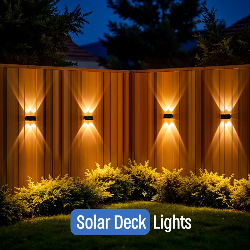 NIORSUN Solar Fence Lights,12 Pack Deck Light,Led Outdoor Lights 3000K/4500K/6000K+