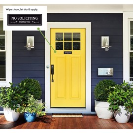 TRUSTY Indoor Outdoor No Soliciting Sign Removable Decal Sticker for Home Business (2" H x 6" W) Black