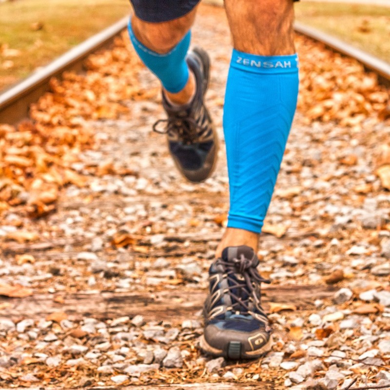 Zensah Compression Leg Sleeves, Aqua, X-Small/Small