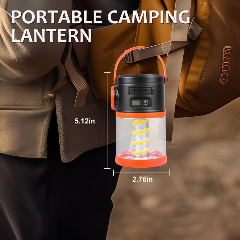 AVEKI Solar Camping Lantern, Waterproof LED Camping Lights with Flashlight,