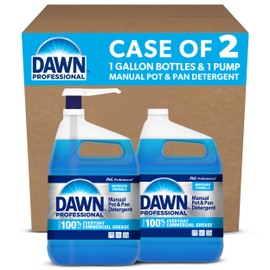 Dawn Professional Manual Pot and Pan Detergent, Dish Soap, Liquid Concentrate, 1 Gallon (Case of 2) with 1 Pump