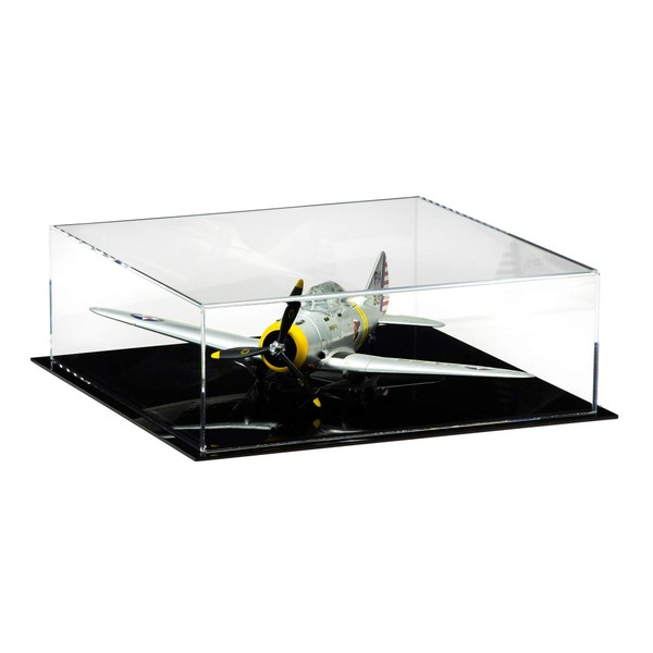 Better Display Cases Clear Acrylic Model Plane 12" x 12" x 4" Display Case with Black Base (A030B)