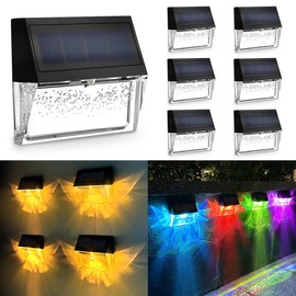 YOFIG YOFIG Solarlampen fr Au?en Garten, Wasserdichte Solarleuchten Garten Dekoration, 6 Stck Led Solar Gartenleuchten fr Terrasse, Garten und Stufen, Solarleuchte mit 2 Modi-Warmwei?/Farbwechselnde