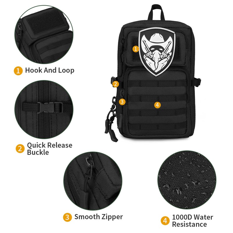 HUNTVP Molle Pouch Tactical Pack Crossbody Messenger Bag Waist Bum