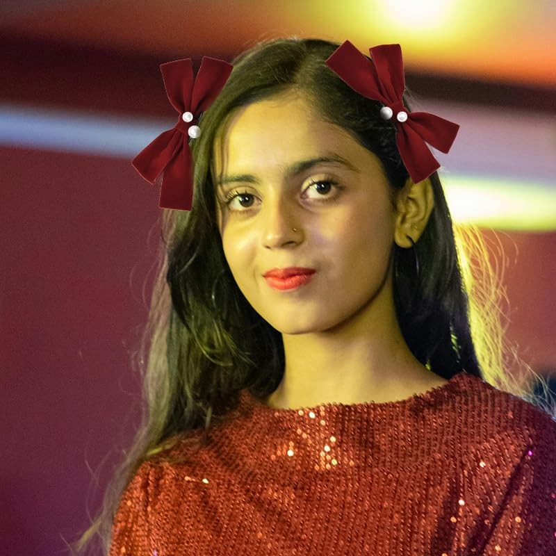 Christmas Hair Accessories Bow Clips for Girls Womens Side Bow