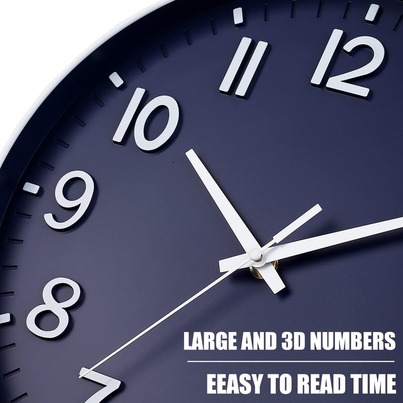 HZDHCLH Wall Clock 12 Inch Silent Non Ticking Clock for