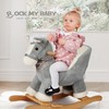 Rock My Baby Rocking Gray Horse with Chair, Plush Stuffed