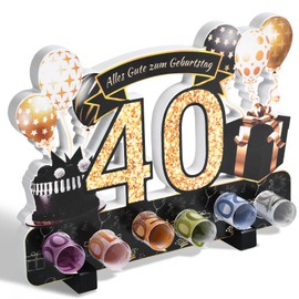 Yibat Money Gifts Packaging for 40th Birthday Women Men Money Gifts 40th Birthday Men Women Wooden Decoration for Birthday Gift Table Decoration Birthday Used